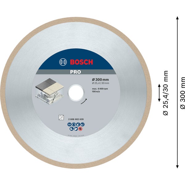 Bosch PRO Ceramic Diamanttrennscheibe 300 x 30/25,4 mm - 2608602639