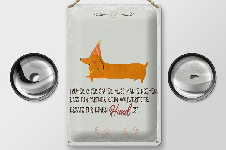 Blechschild Spruch kein Ersatz für einen Hund 20x30cm