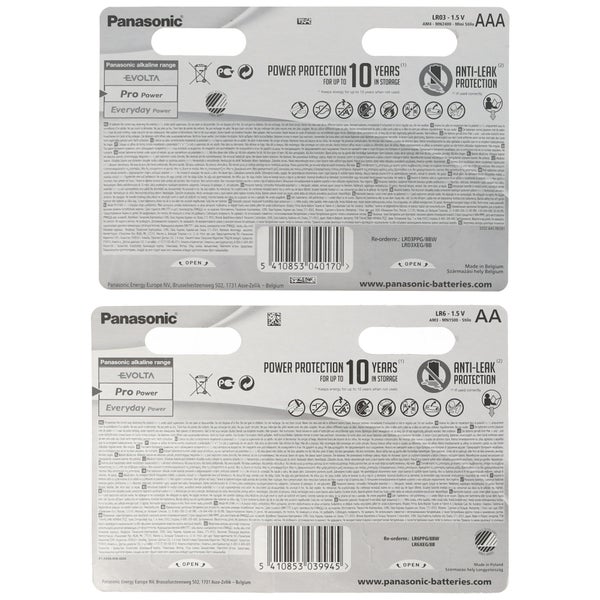 ALL YOU NEED-Paket mit 8x Panasonic AA Batterien, 8x Panasonic AAA Batterien und 2x Aufbewahrungsboxen