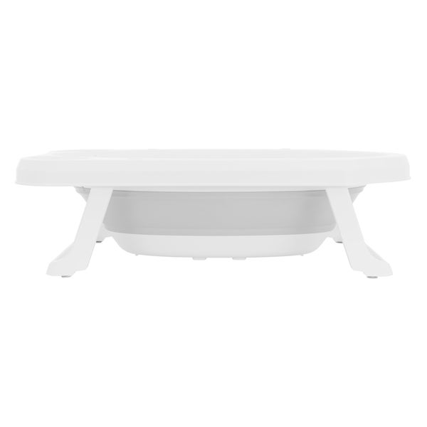 ECD Germany Baby Badewanne faltbar mit klappbaren Füßen, 33 L, 80x46 cm, Weiß-Grau, stabil, rutschfest, tragbar, Babybadewanne Babywanne Reisedusche Badebecken Duschwanne für Neugeborene & Kleinkinder