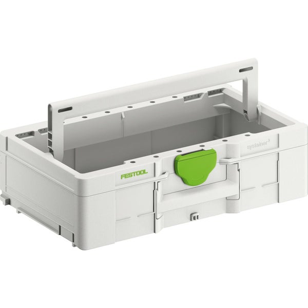 Festool Systainer 3 SYS3 HW, offener Werkzeugkasten aus Kunststoff mit Tragegriff.