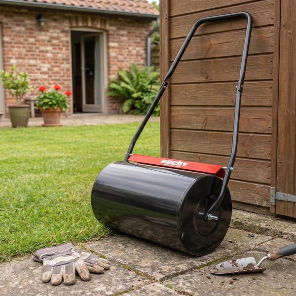 Gartenwalze aus Metall von Hecht im Außenbereich