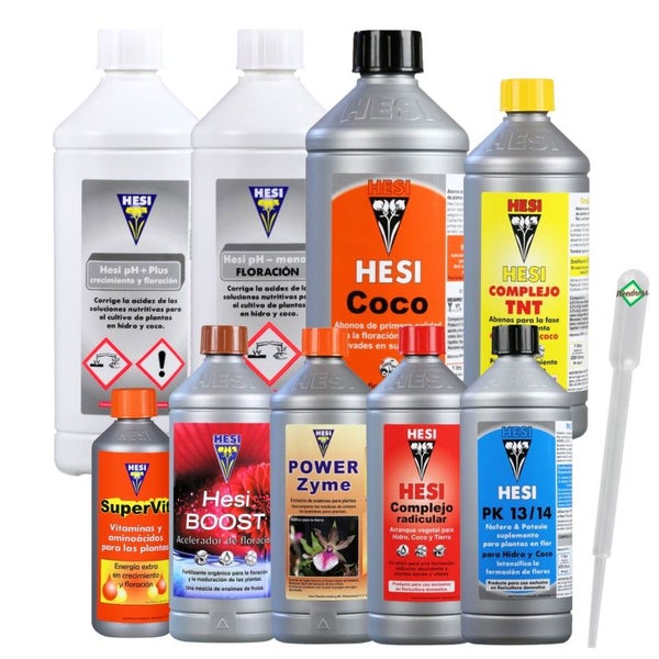Hesi 9-Teiliges Coco Dünger Set XL – Komplettset für Erfolgreichen Coco Grow | Für Alle Wachstumsphasen | Einfach Anwendung & Perfekte pH-Regulierung | Hochwertige Nährstoffe für Gesunde Pflanzen & Hohe Erträge