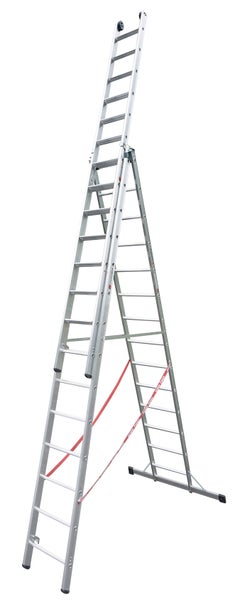 Mehrzweckleiter aus Aluminium in A-Form mit ausziehbaren Teilen