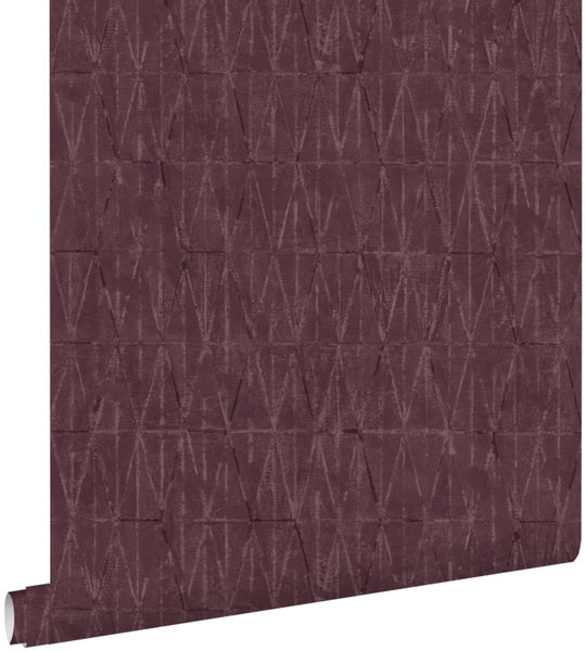 ESTAhome Tapete grafische Linien Aubergineviolett - 50 x 900 cm - 131414