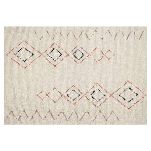 Teppich GUWAHATI Beige 140 x 200 cm Baumwolle