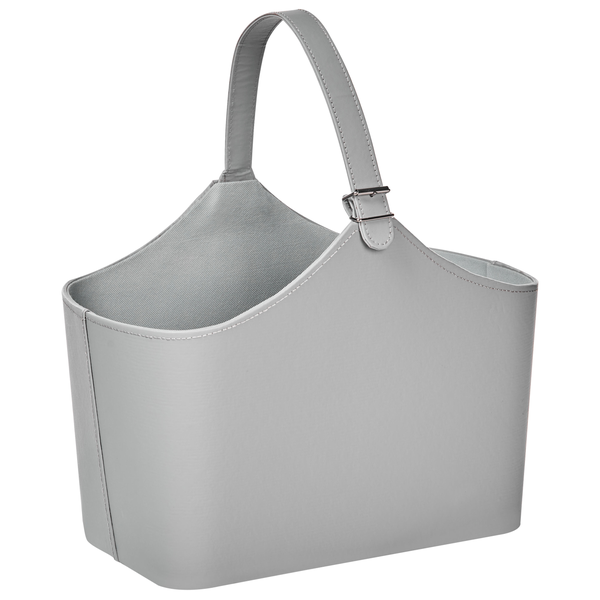 Holzkorb aus Kunstleder mit Tragegriff