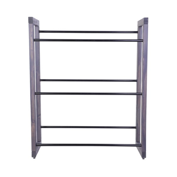 PROREGAL Getränkekistenregal HARZ HxBxT 137x112x35cm 9 Kisten auf 3 Ebenen Massives Kiefernholz Grau geölt