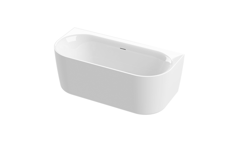 Calmwaters Vorwand-Badewanne 160x75 cm Komplettset Seamless Comfort, fugenloses Design, vormontiert mit Schürze & Ablaufgarnitur, Acryl, Made in EU, 02SL6221