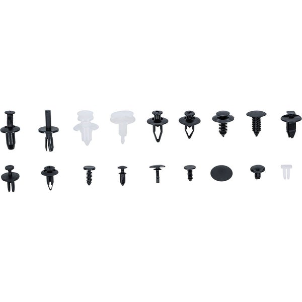 Verschiedene Befestigungsclips aus Kunststoff