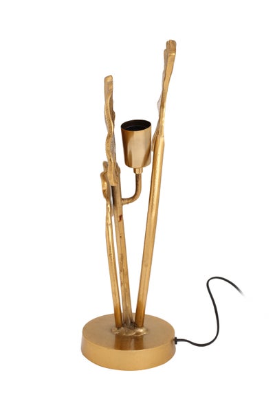 Tischlampe Gold in Blattform, Nachttisch Lampe 52 cm | Wohnzimmer Esszimmer Leuchte