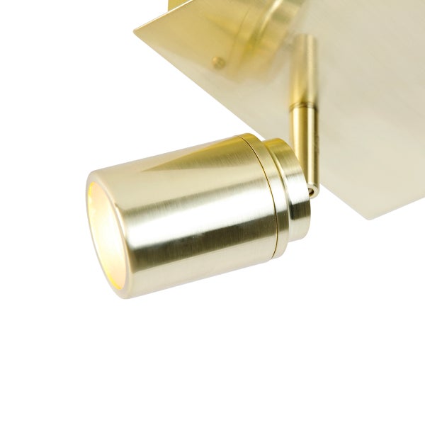 Messingfarbene Wandleuchte mit LED-Spot