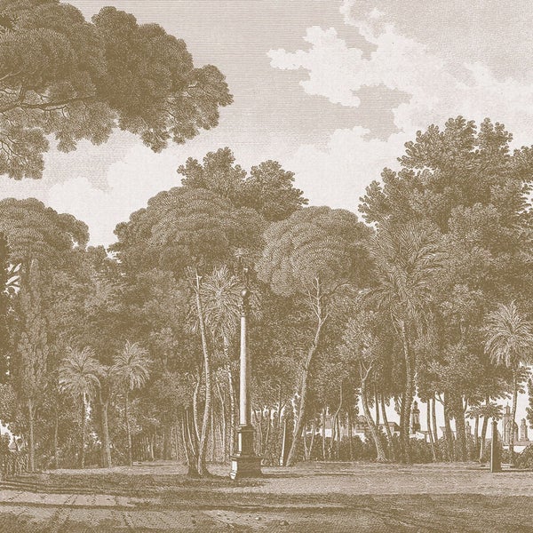 Tapete mit Waldillustration