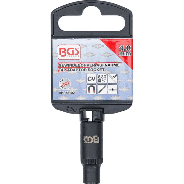 BGS Gewindebohrer-Aufnahme-Steckschlüssel-Einsatz 6,3 mm (1/4) 4,0 mm - 72102