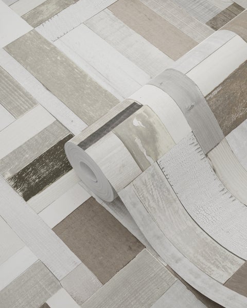 Tapetenrolle mit Holzplankenmuster