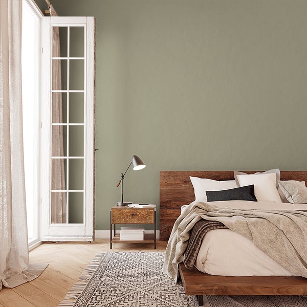 Tapete Grün Uni Modern für Wohnzimmer Schlafzimmer Küche MADE IN GERMANY 10,05 x 0,53m