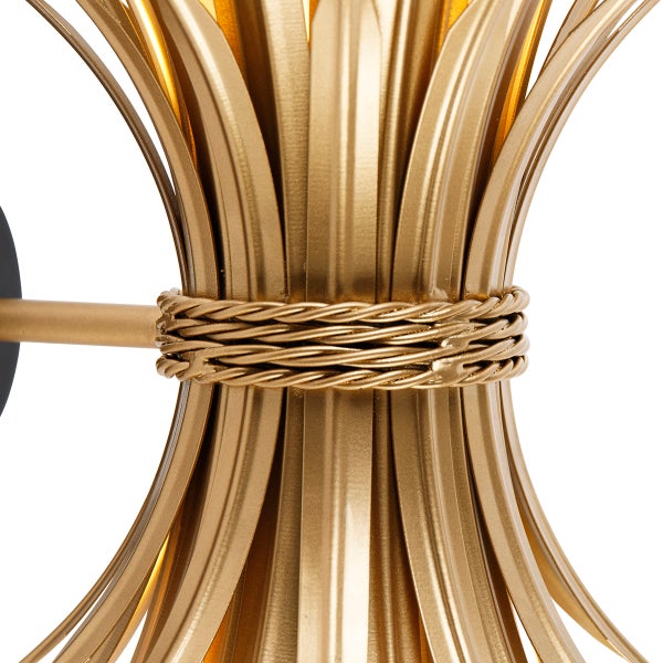 Art-Deco-Wandleuchte Gold mit Schwarz - Wesley