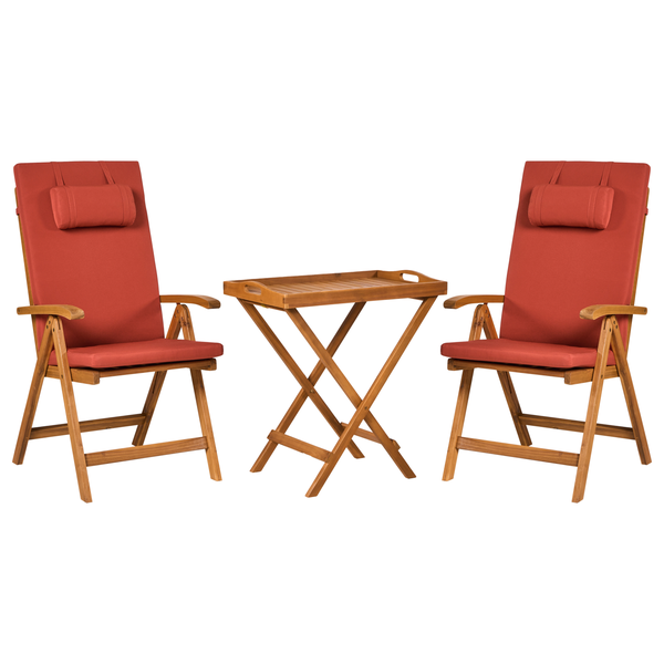 Gartenmöbelset mit zwei verstellbaren Stühlen und einem Klapptisch