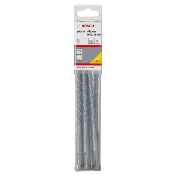 Bosch 10x Hammerbohrer SDS plus-5 8 x 150 x 215 mm - 2608585624