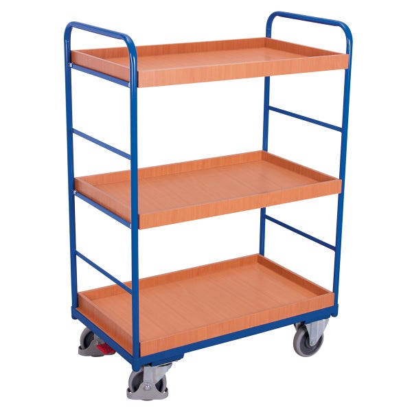 Servierwagen mit drei Ablageflächen und Rollen