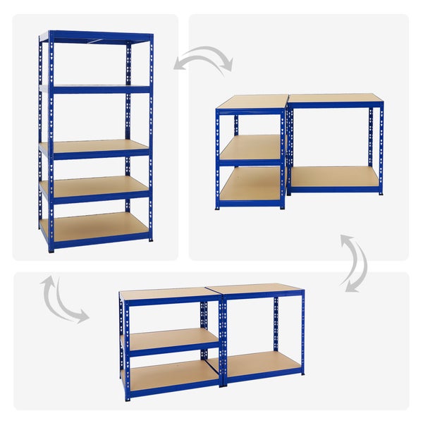 PROREGAL Mega Deal 3x Schwerlastregal Tiger HxBxT 180 x 90 x 60 cm Fachlast 265 kg 5-Ebenen Blau