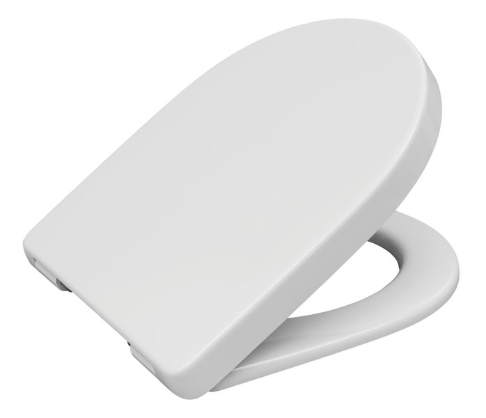 Weißer WC Sitz aus Duroplast in ovaler Form