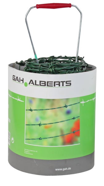 Eine Rolle Stacheldraht von GAH Alberts in einer Verpackung mit Tragegriff