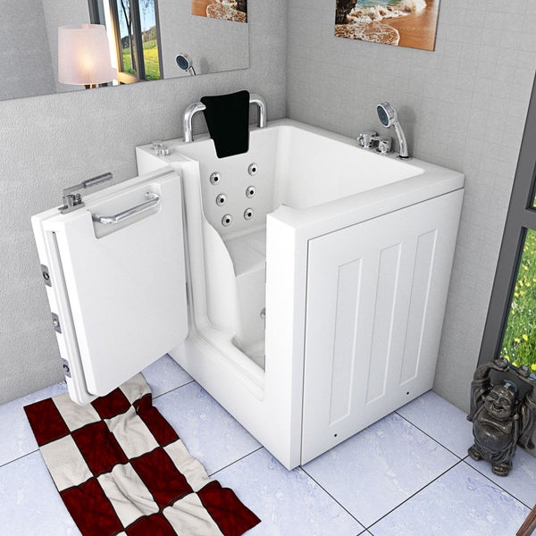 Sitzwanne Whirlpool Badewanne mit Tür S02WP-A-L 78x100cm