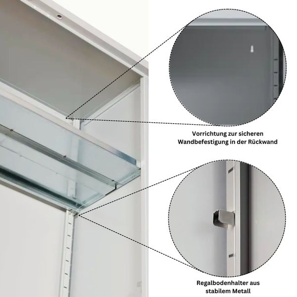 PROREGAL Stahlschrank Bee 5 Fachböden HxBxT 195 x 92 x 60 cm Verzinktes & Verstärktes Fachbodenmaterial Grau & Anthrazit