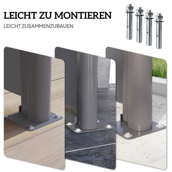 Outsunny 2er-Set Seitenteile für Pavillon 3x3/3x9 m, Seitenwand mit Fenster und Klettverschluss, wasserdicht Seitenwände aus Oxfordstoff, als Windschutz und Sichtschutz für Partyzelt, Schwarz