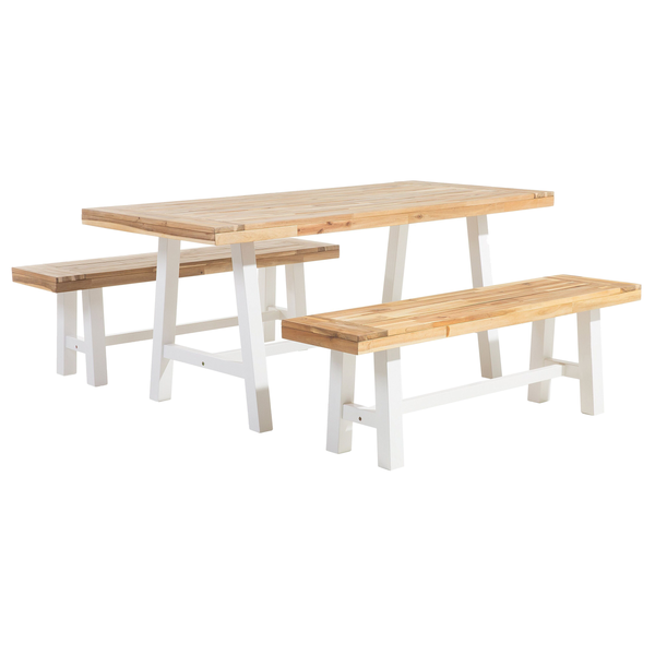 Gartenmöbel Set 6-Sitzer SCANIA Akazienholz Weiß