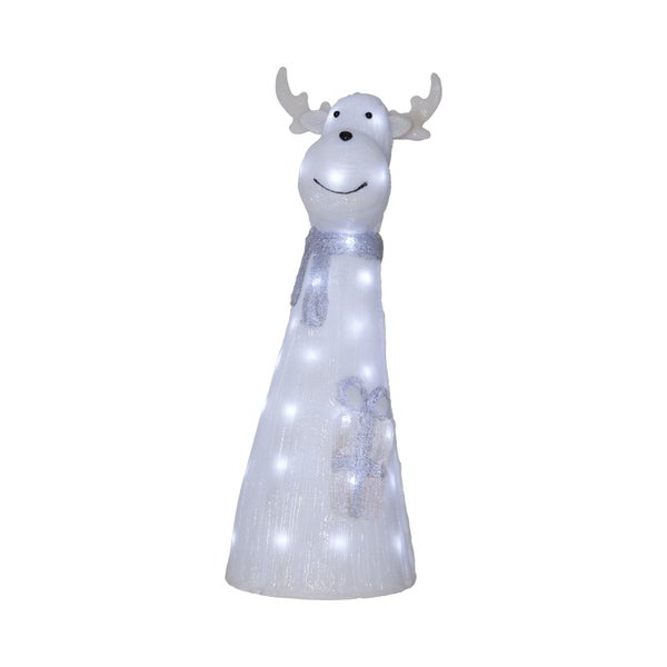 Dekorativer Elch mit LED Beleuchtung und Schal als Weihnachtsdekoration
