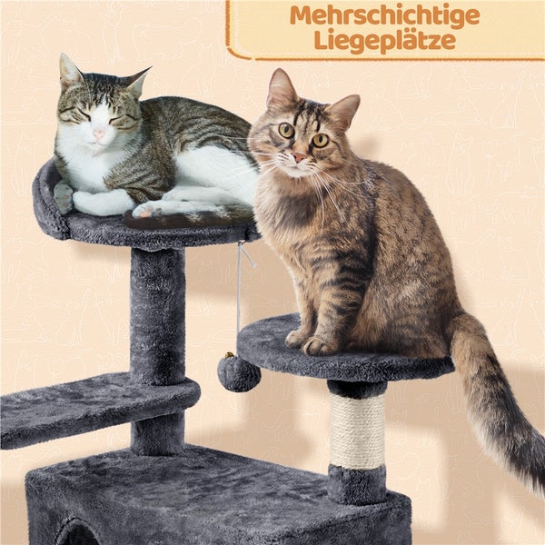 Mehrstöckiger Kratzbaum mit zwei Katzen