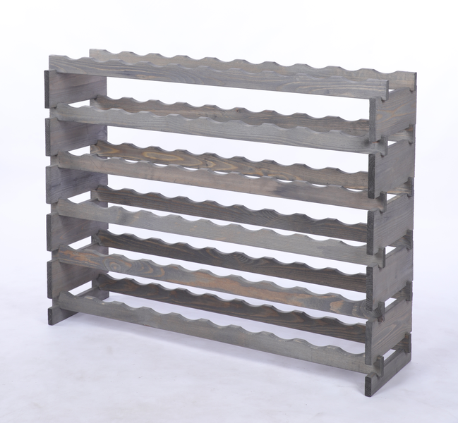 Weinregal VINOTECA FLEX PRO HxBxT 79x103x28cm 60 Flaschen auf 6 Ebenen Massives Kiefernholz Grau