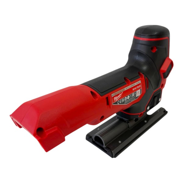 Akku-Stichsäge Milwaukee M18 FBJS mit rotem Gehäuse und schwarzer Grifffläche.