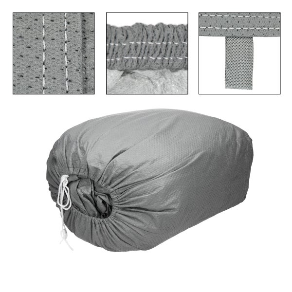 ECD Germany Ganzgarage Größe M 431 x 165 x 119 cm - 4 Lagig - Atmungsaktiv - Wasserdicht - Staubdicht mit UV Schutz - Autoabdeckung Vollgarage Autogarage Autoplane Autoabdeckplane
