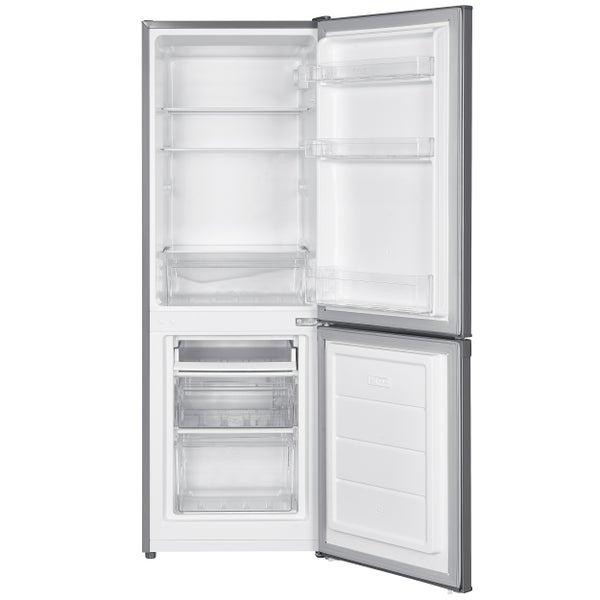 homeX Kühlschrank mit Gefrierfach Kühl-Gefrierkombination freistehend 173 Liter Nutzinhalt 40 dB CFS1110-S silber