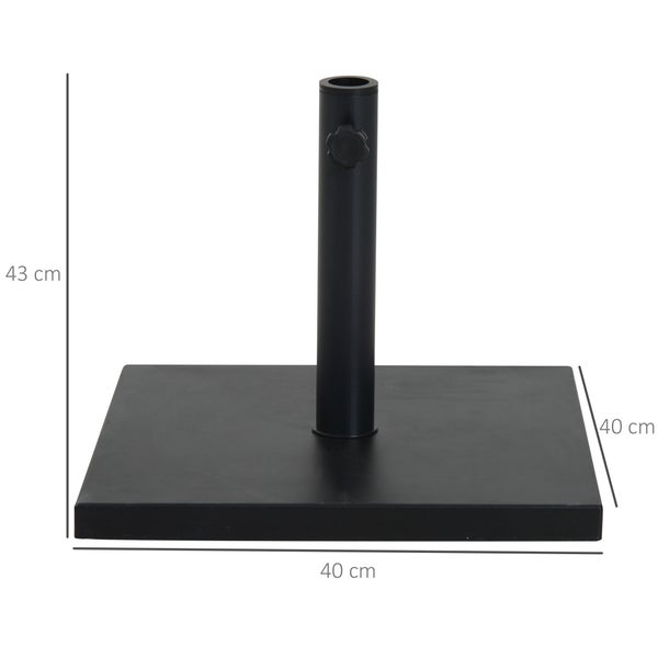 Outsunny Sonnenschirmständer Schirmständer Schirmhalter Schirmfuß 13 kg Ständer Schirm Ø35/38/48 mm Metall + Zement Schwarz 40 x 40 x 43 cm