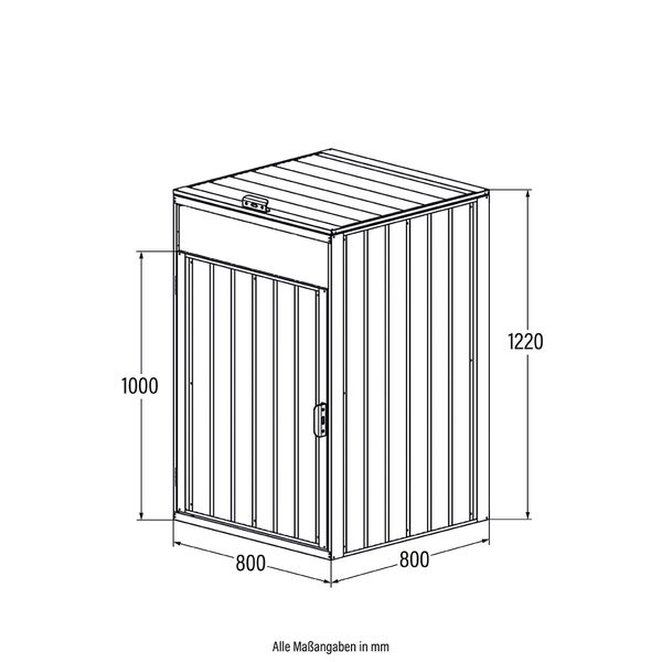 Home Deluxe - Mülltonnenbox CUBO - Platz für 4 x 240 Liter Mülltonnen, Farbe: Anthrazit, Witterungsbeständig inklusive Schloss und Schlüssel I Mülltonnenbox Gartenbox