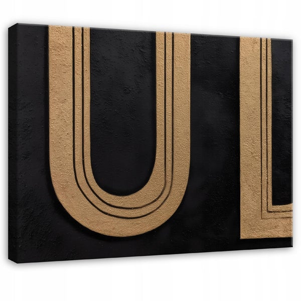 Dekorative Wandkunst mit goldenen Buchstaben auf Leinwand