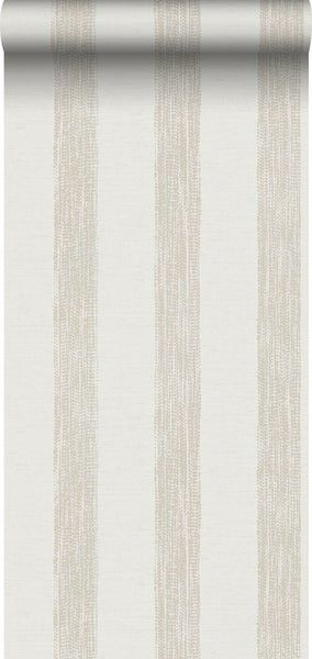 Sanders und Sanders Tapete gemalte Streifen Beige und Weiß - 53 cm x 10,05 m - 640757
