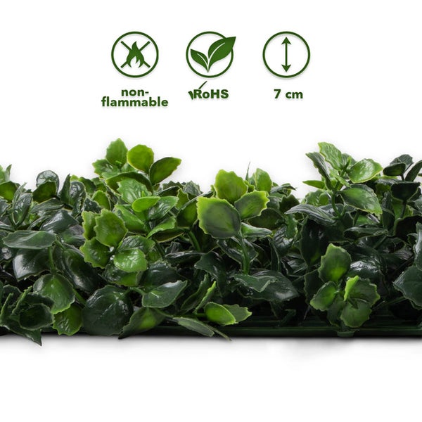 FLOORDIREKT Pflanzenwand - Pachysandra - Kunstpflanzenwand zur Dekoration - 50 x 50 cm