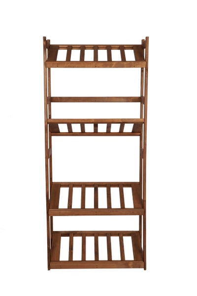 PROREGAL Getränkekistenregal SPREEWALD HxBxT 163x70x33cm 4 Ebenen Massives Kiefernholz Braun geölt