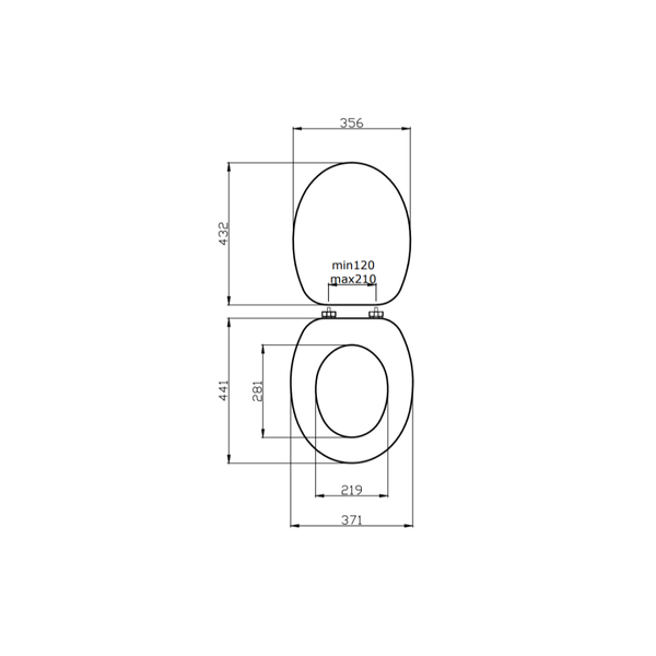 Braungrauer WC Sitz mit Metallscharnieren aus MDF