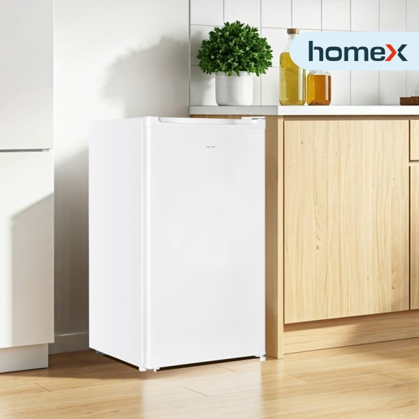 homeX Gefrierschrank Tiefkühlschrank klein 60L Nutzinhalt 4-Sterne Gefrieren Freezer kompakt freistehend weiß