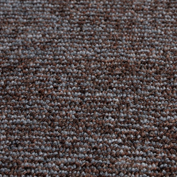 FLOORDIREKT Stufenmatte York - Widerstandsfähig & Pflegeleicht - Dunkelbraun - Halbrund - 23.5 x 65 cm
