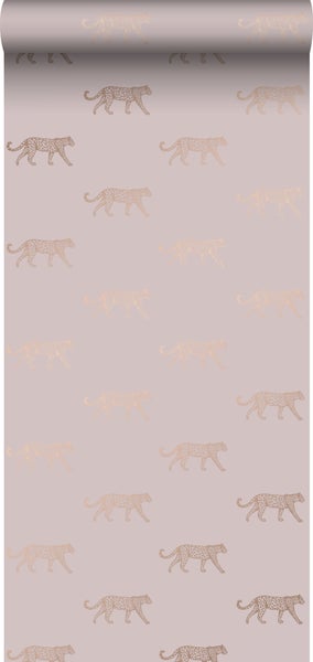 Origin Wallcoverings Tapete Panter Altrosa und Gold - 0,53 x 10,05 m - 347729