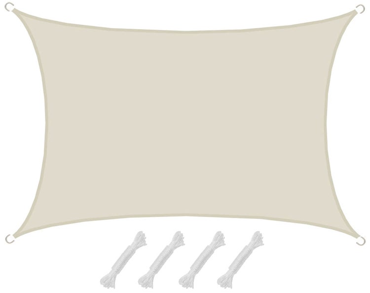 AMANKA UPF50+ UV Sonnensegel 3x5 Polyester Rechteck Wasserabweisend Wetterfest Garten Balkon Beige