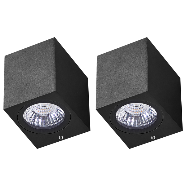 LED Außenwandleuchte 2er Set ARANSAS Schwarz