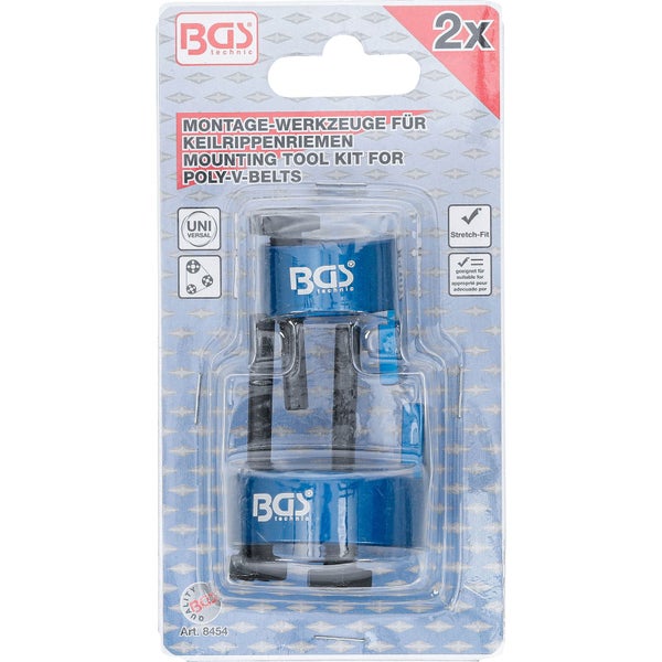 BGS technic Montage Werkzeugsatz für Keilrippenriemen, Doppelpackung